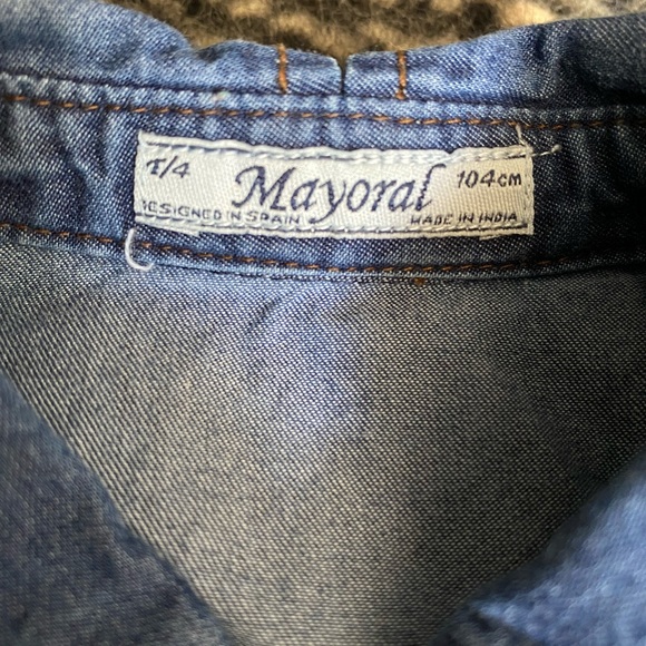 Mayoral Denim Button Up Shirt Size 4 - Picture 2 of 4